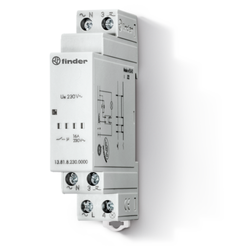 Finder LATCHING RELAY, ELECTRONIC,1NO10A, 230VAC COIL