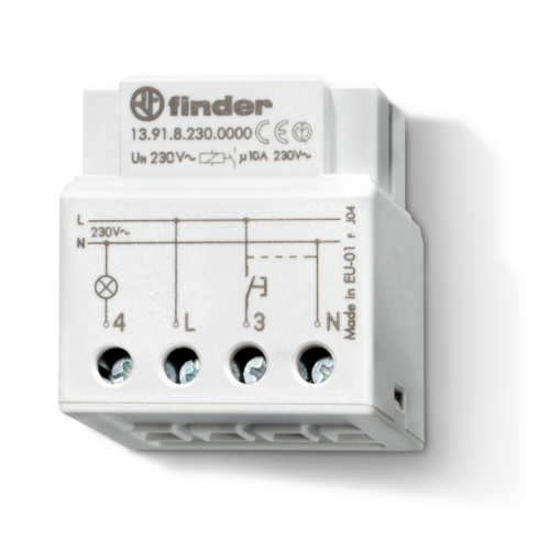 Finder LATCHING AND TIMED RELAY, FLUSHBOX TYPE, ELECTRONIC, 1 NO10A, 230VAC COIL