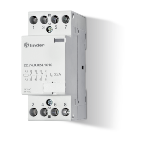 Finder Type 22.74 CONTACTOR 32A, 4NC AgNi