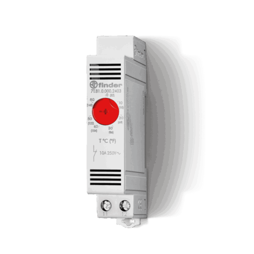 Finder THERMOSTAT, HEATING, DIN RAIL, 0-60°C, NO10A,