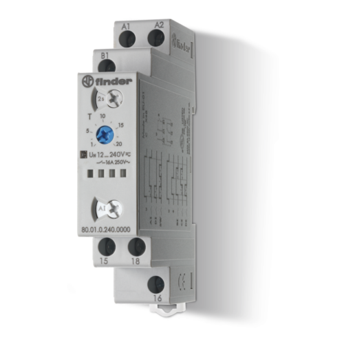Finder TIMER MULTI (AI,DI,SW,BE,CE,DE), 0.1S-24h,1CO 16/30A@250/400VAC,12-240VAC/DC