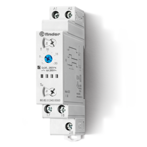 Finder TIMER STAR-DELTA (SD), 0.05-1min, 2NO 6/10A@250/400VAC,12-240VAC/DC