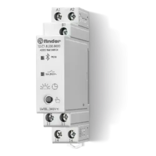Finder TIMESWITCH, DIGITAL WEEKLY ASTRO WITH BLUETOOTH, SPST 10A, 110-230VAC
