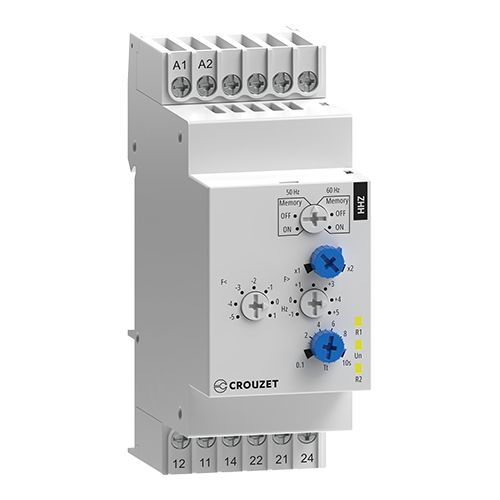 Crouzet HHZ Frequency Relay – 40-70Hz, DPDT, 120-277VAC