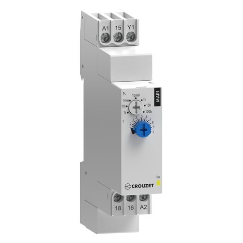 Crouzet MAR1 Timer – Delay-On (A), 0.1s/100h, 1CO 10A, 24-240AC/24DC