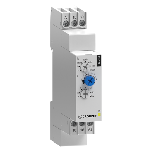 Crouzet MUR3 Multifunction Timer – 10 Functions, 0.1s/100h, 1CO 10A, 12-240VAC/DC