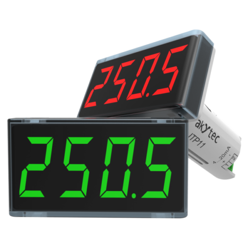 akYtec ITP11 Process Indicator – 4-20mA Loop Powered, 22.5mm Panel Mount