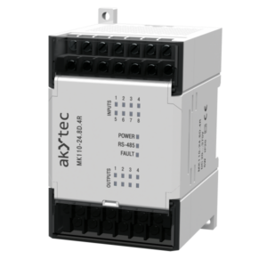 akYtec MK110 Digital I/O Module – 8DI + 4 Relay, Modbus RTU, 24VDC