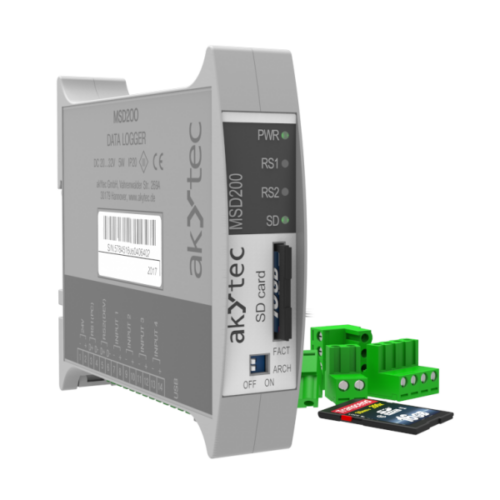 akYtec MSD200 Data Logger – 64 Channel, SD Card, 4 Analog Inputs, RS485