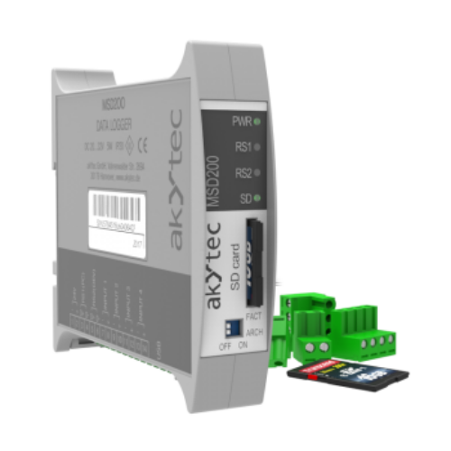 akYtec MSD200 Data Logger – 64 Channel, SD Card, 4 Analog Inputs, RS485